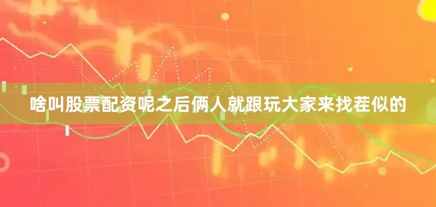 啥叫股票配资呢之后俩人就跟玩大家来找茬似的