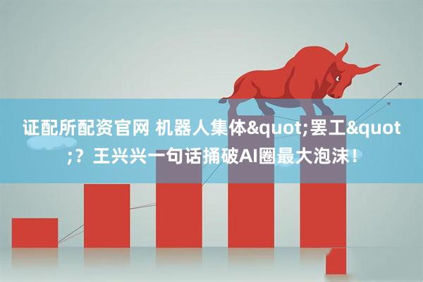 证配所配资官网 机器人集体"罢工"？王兴兴一句话捅破AI圈最大泡沫！